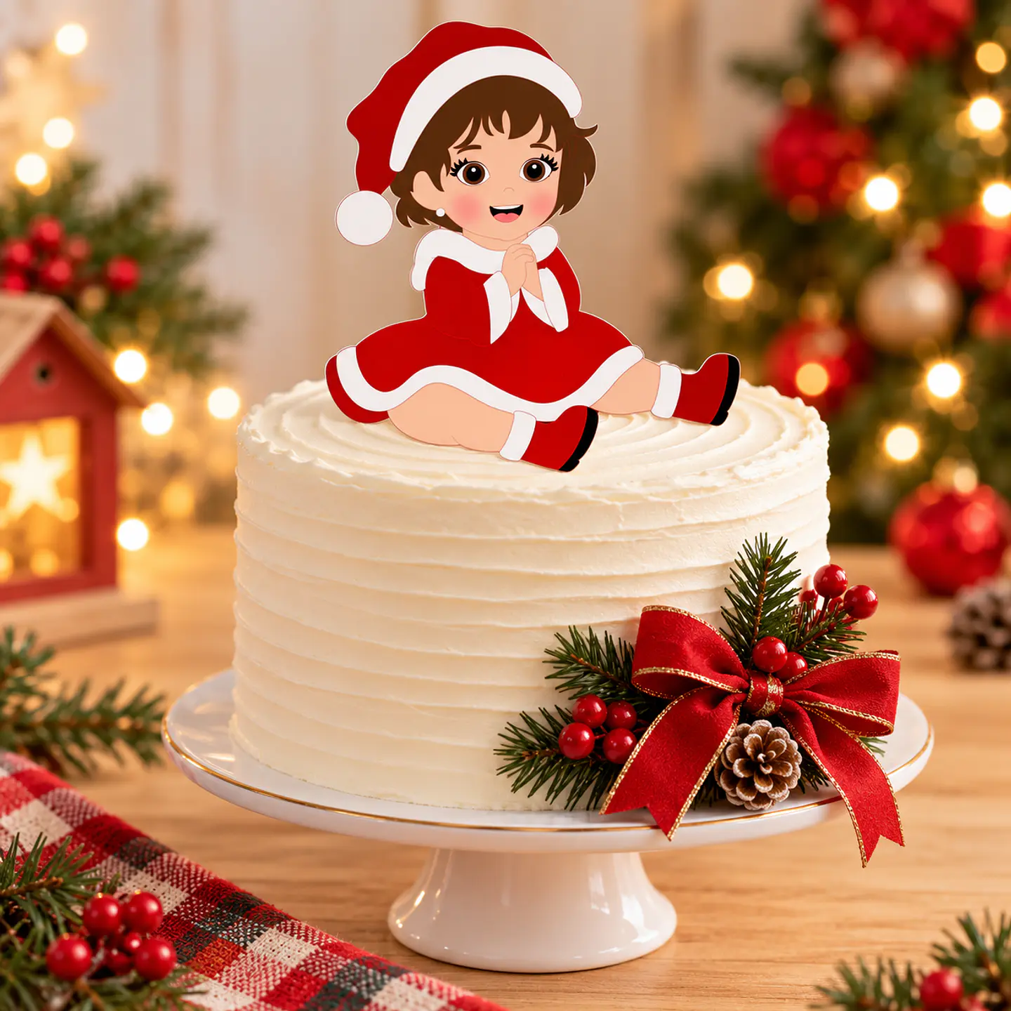 Arquivo de Corte Topo de Bolo Natal Bebê Criança Menina 14 1