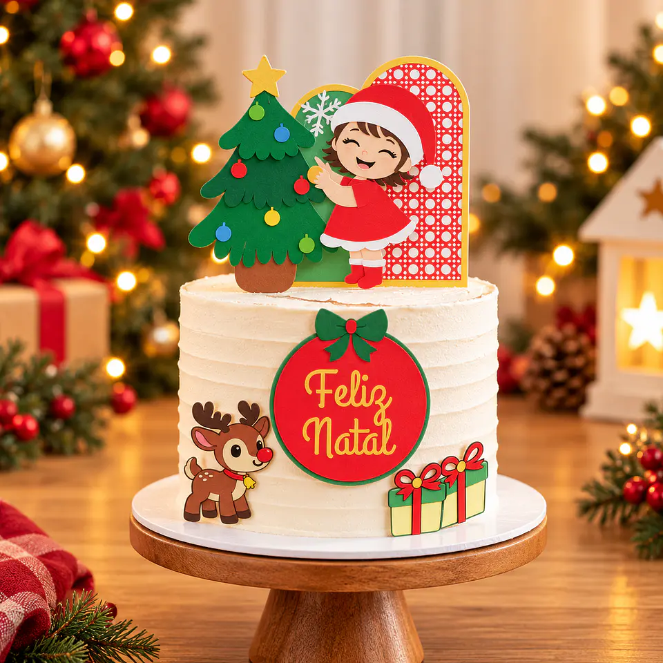 Arquivo de Corte Topo de Bolo Natal Bebê Criança Menina 11 1