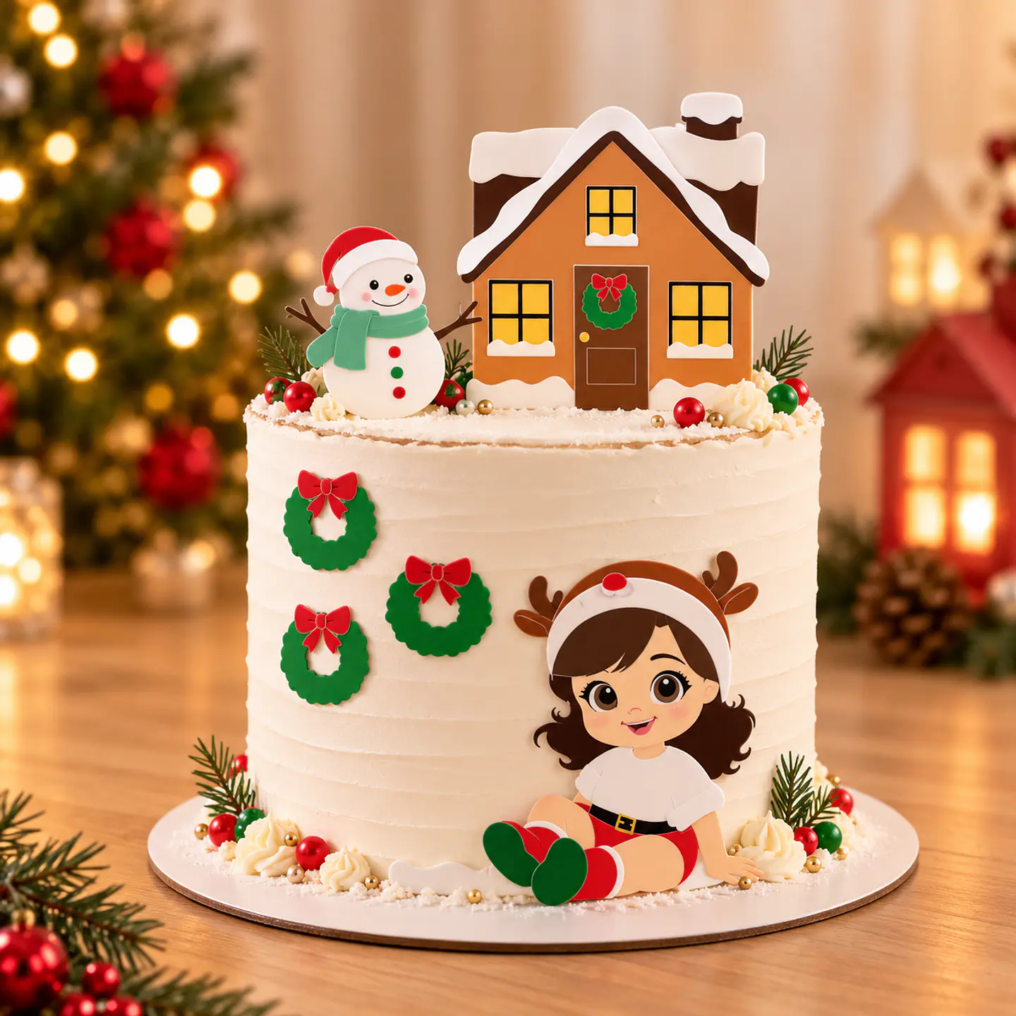 Arquivo de Corte Topo de Bolo Natal Bebê Criança Menina 10 1