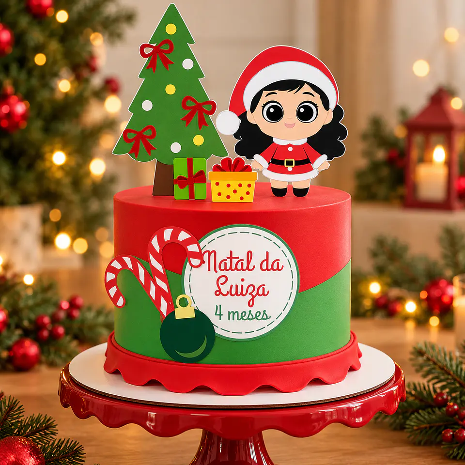 Arquivo de Corte Topo de Bolo Natal Bebê Criança Menina 1 1