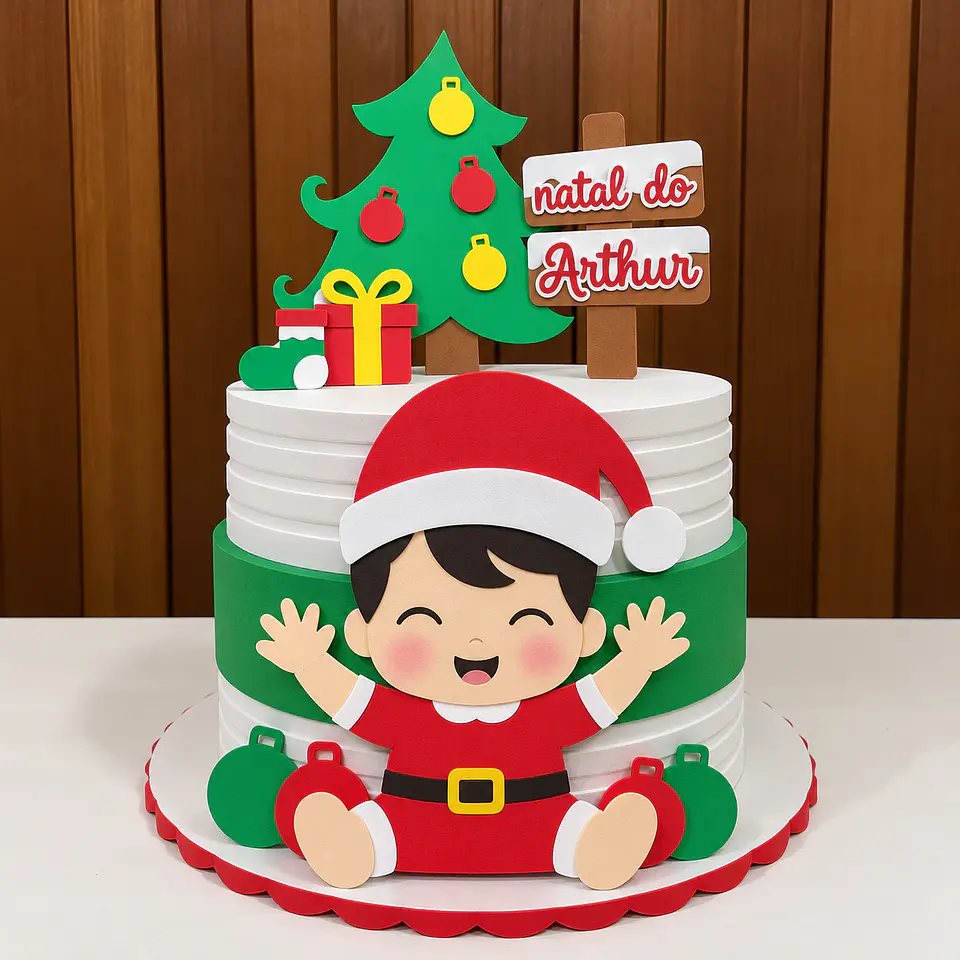 Arquivo de Corte Topo de Bolo Natal Bebê Criança Menino 24 1