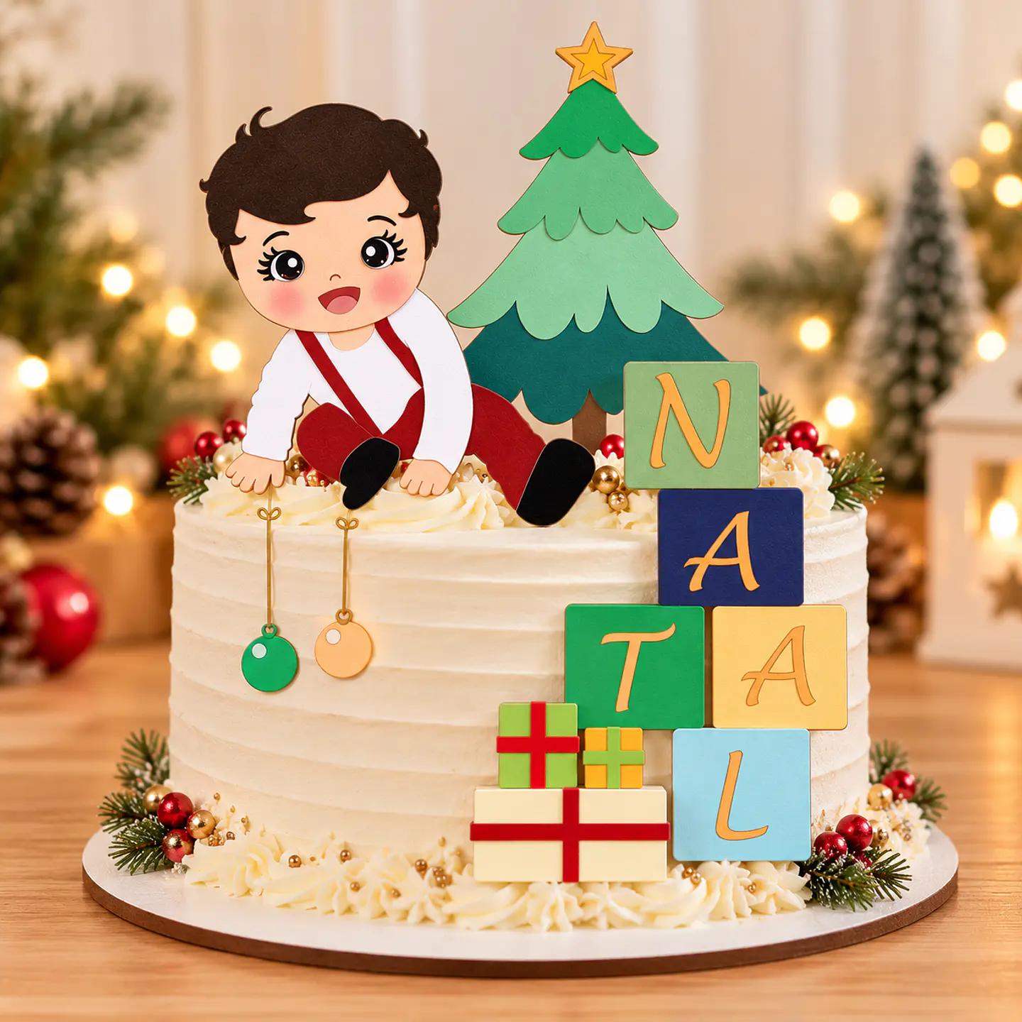 Arquivo de Corte Topo de Bolo Natal Bebê Criança Menino 20 1