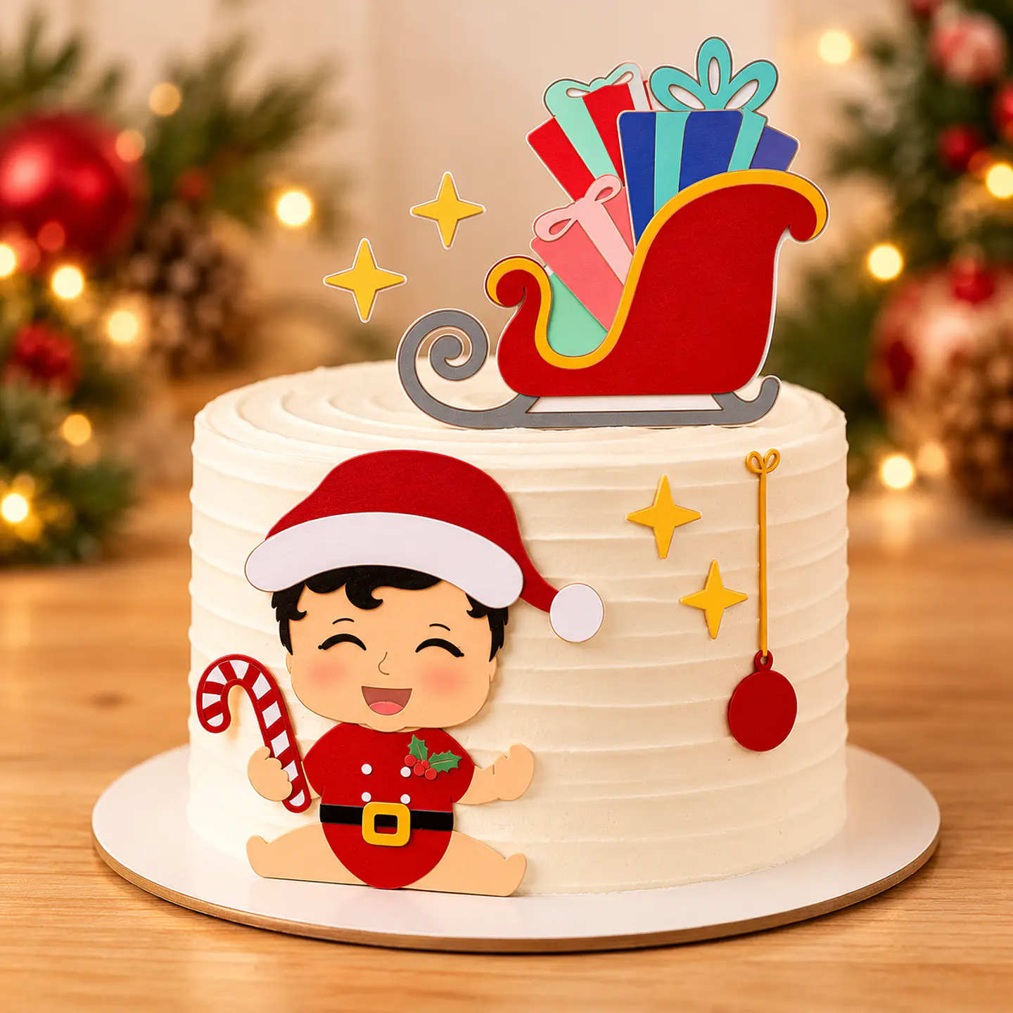 Arquivo de Corte Topo de Bolo Natal Bebê Criança Menino 18 1