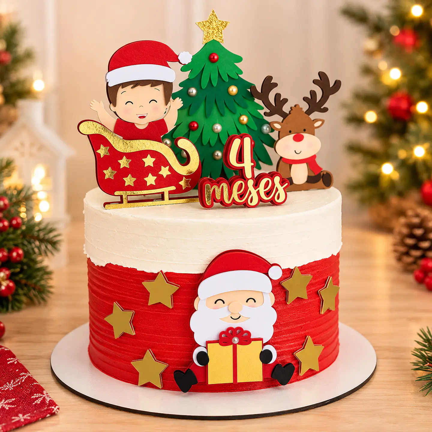 Arquivo de Corte Topo de Bolo Natal Bebê Criança Menino 14 1