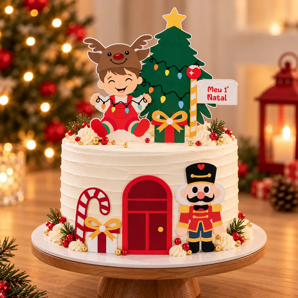 Arquivo de Corte Topo de Bolo Natal Bebê Criança Menino 13 1