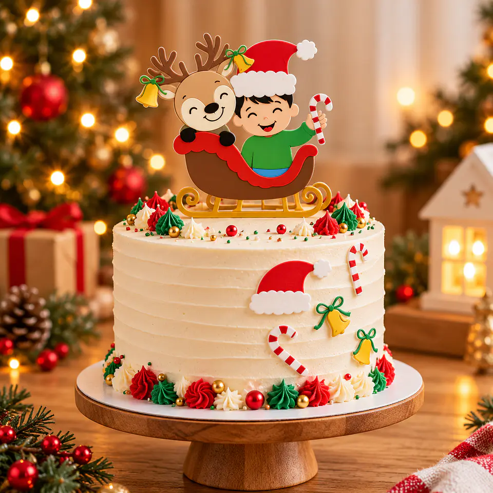 Arquivo de Corte Topo de Bolo Natal Bebê Criança Menino 11 1