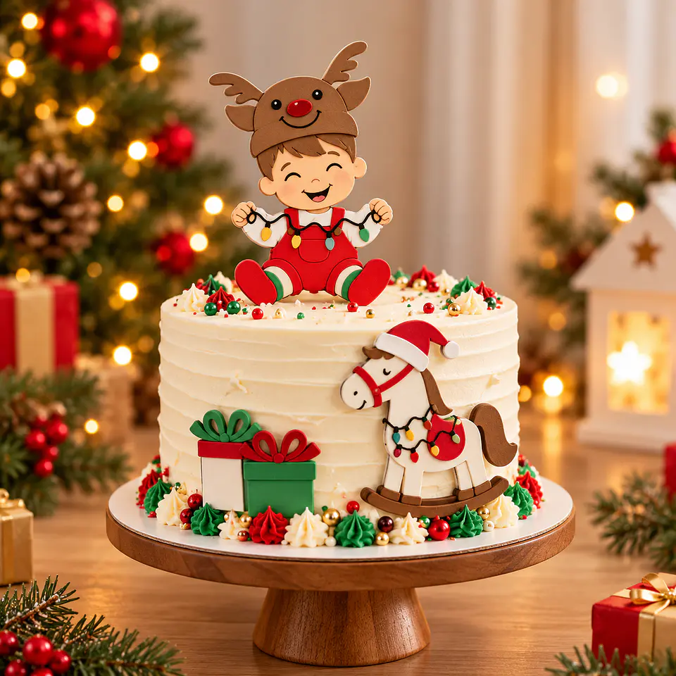 Arquivo de Corte Topo de Bolo Natal Bebê Criança Menino 10 1