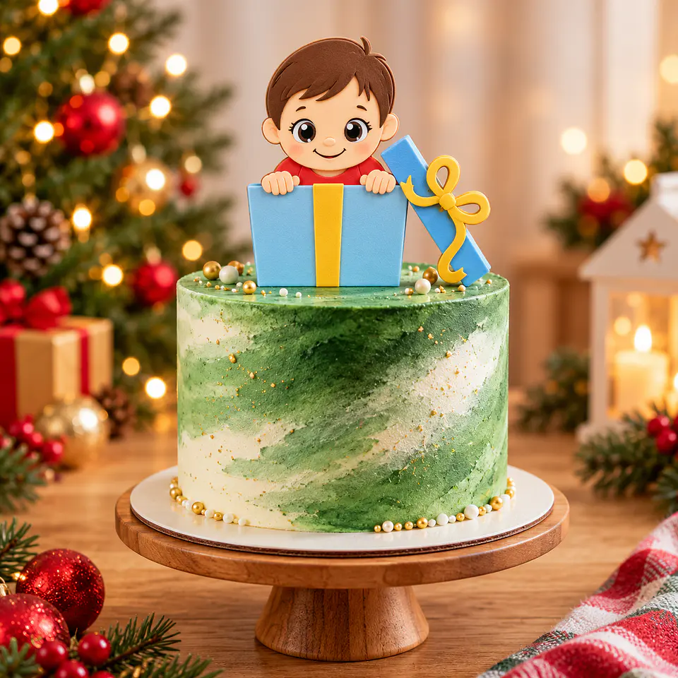 Arquivo de Corte Topo de Bolo Natal Bebê Criança Menino 8 1