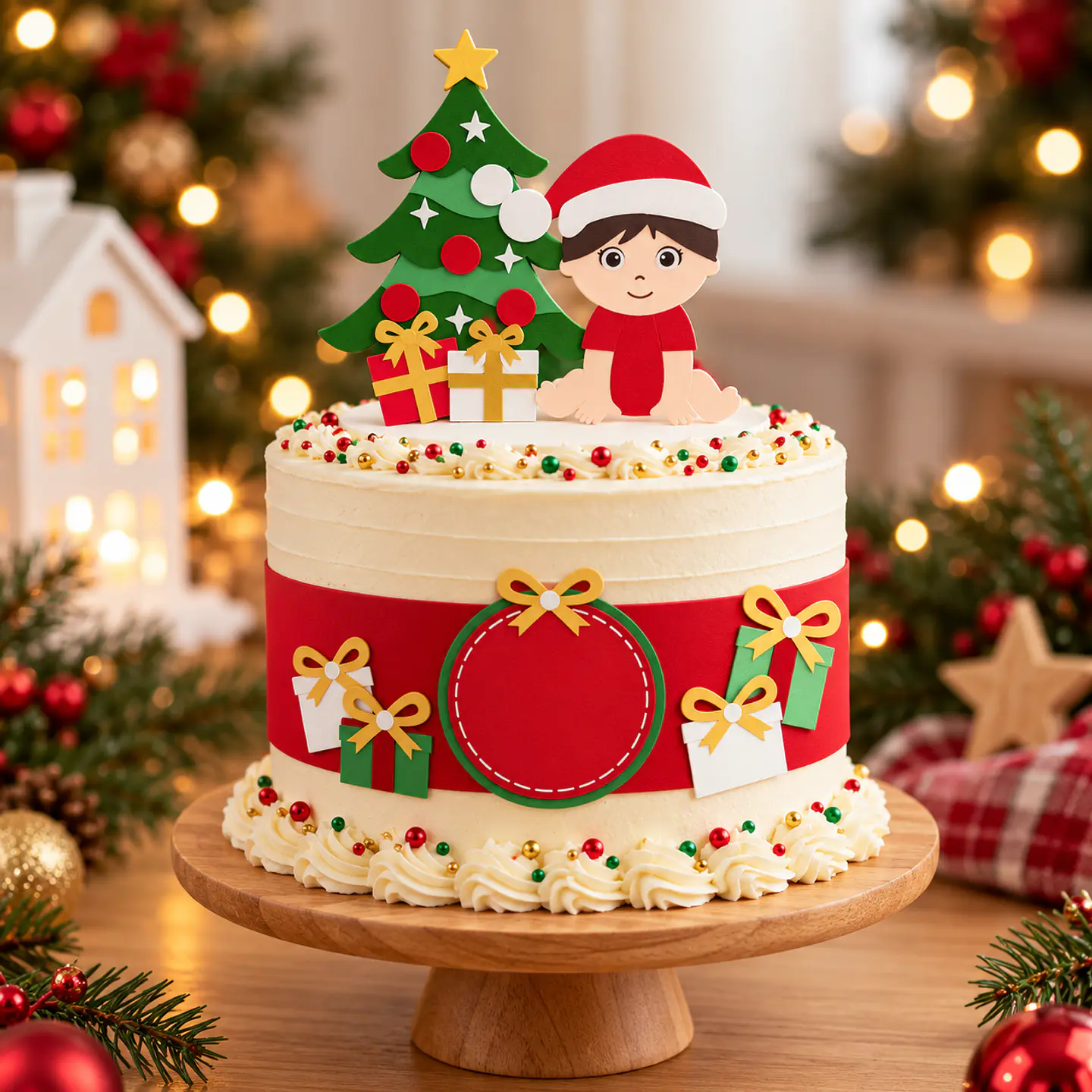 Arquivo de Corte Topo de Bolo Natal Bebê Criança Menino 5 1