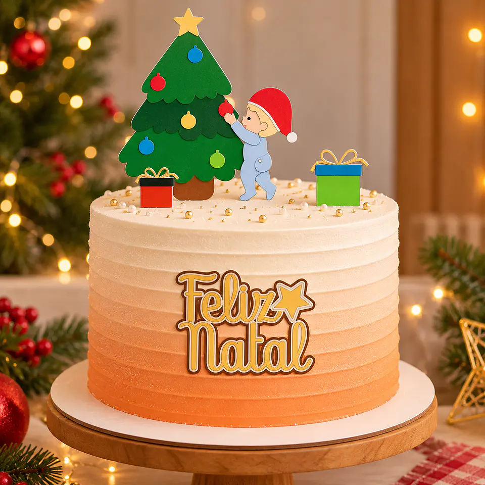 Arquivo de Corte Topo de Bolo Natal Bebê Criança Menino 1 1