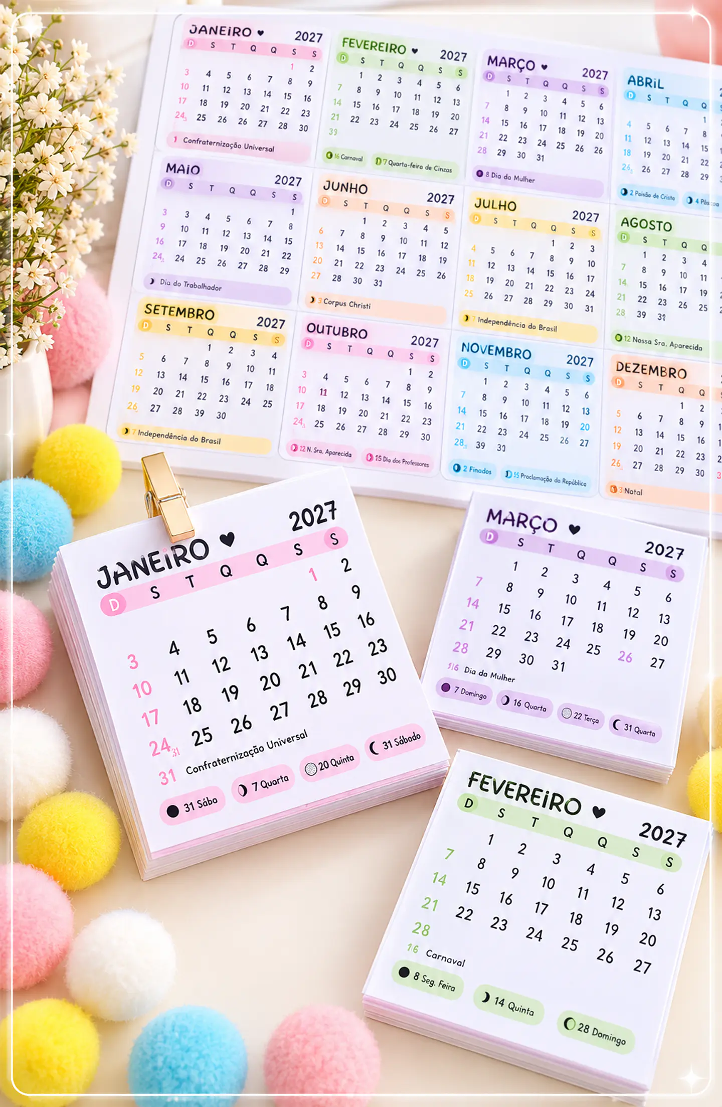Arquivo de Corte Bloco Miolo de Calendário de Geladeira 27 1