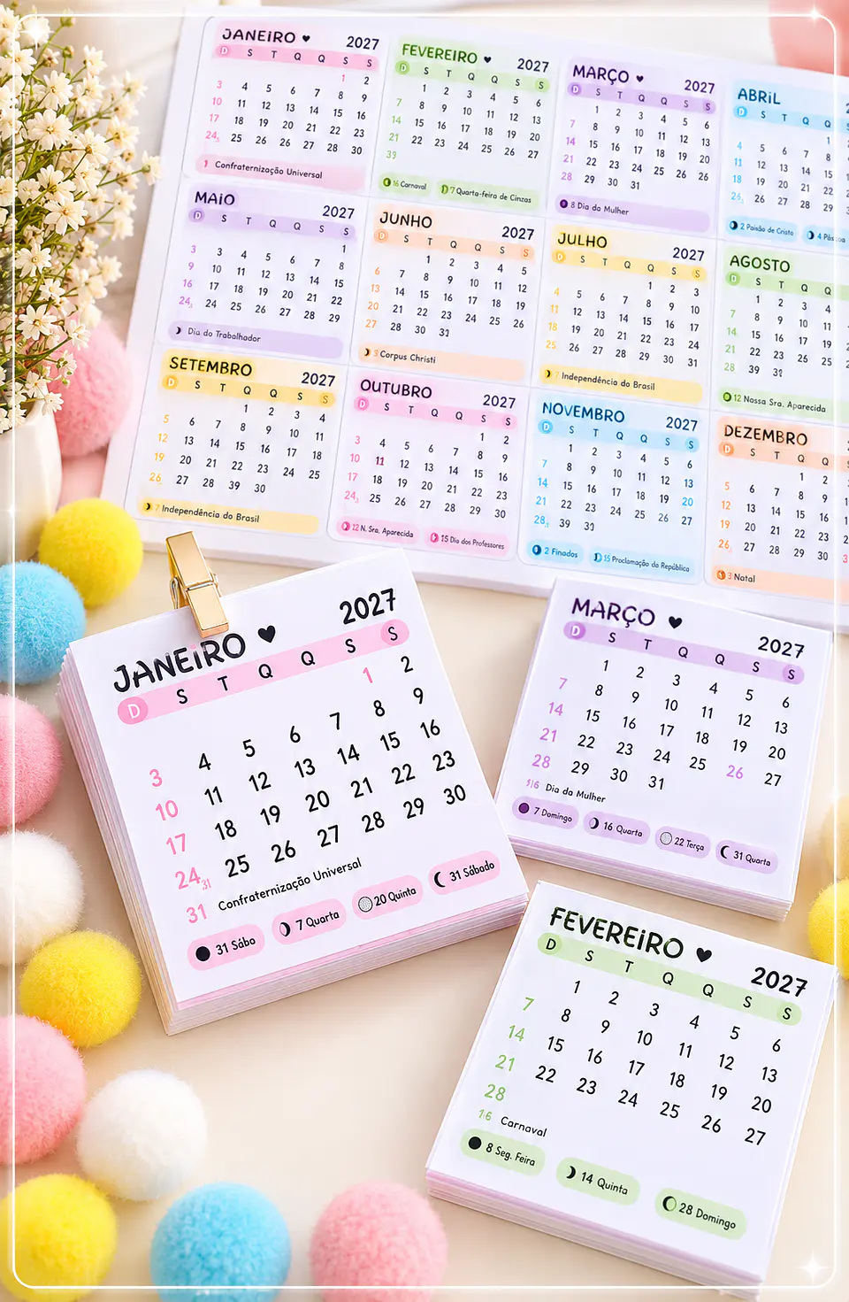 Arquivo de Corte Bloco Miolo de Calendário de Geladeira 27 1