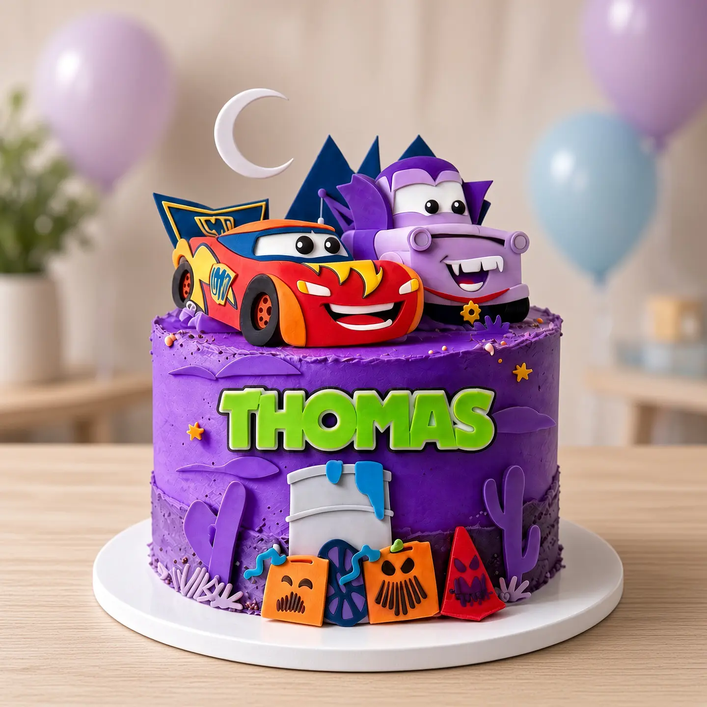 Arquivo de Corte Topo de Bolo Halloween Carros Disney 2 1