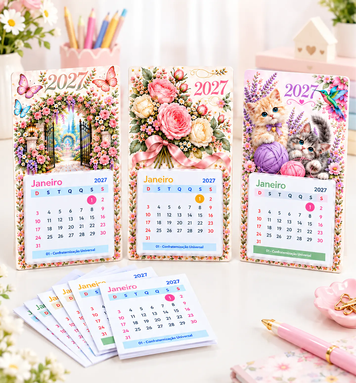 Arquivo de Corte Mini Calendários 40 Temas 1 1