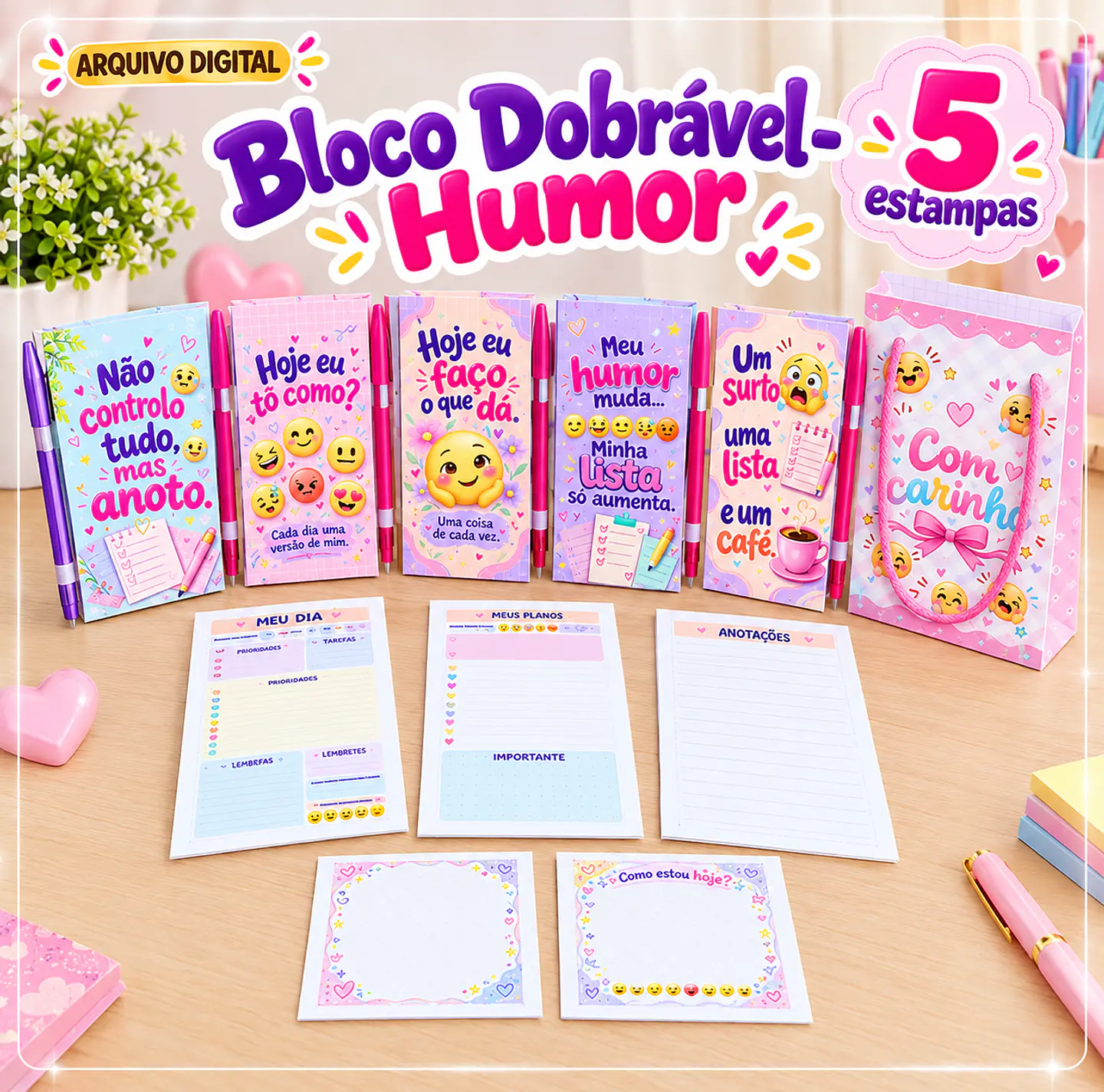 Encadernação - Bloco Dobrável - Humor 1