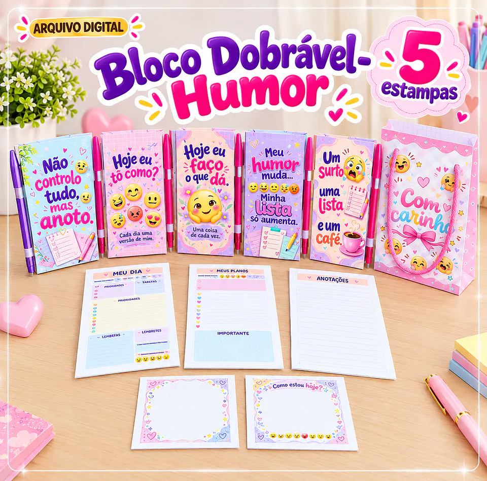 Encadernação - Bloco Dobrável - Humor 1