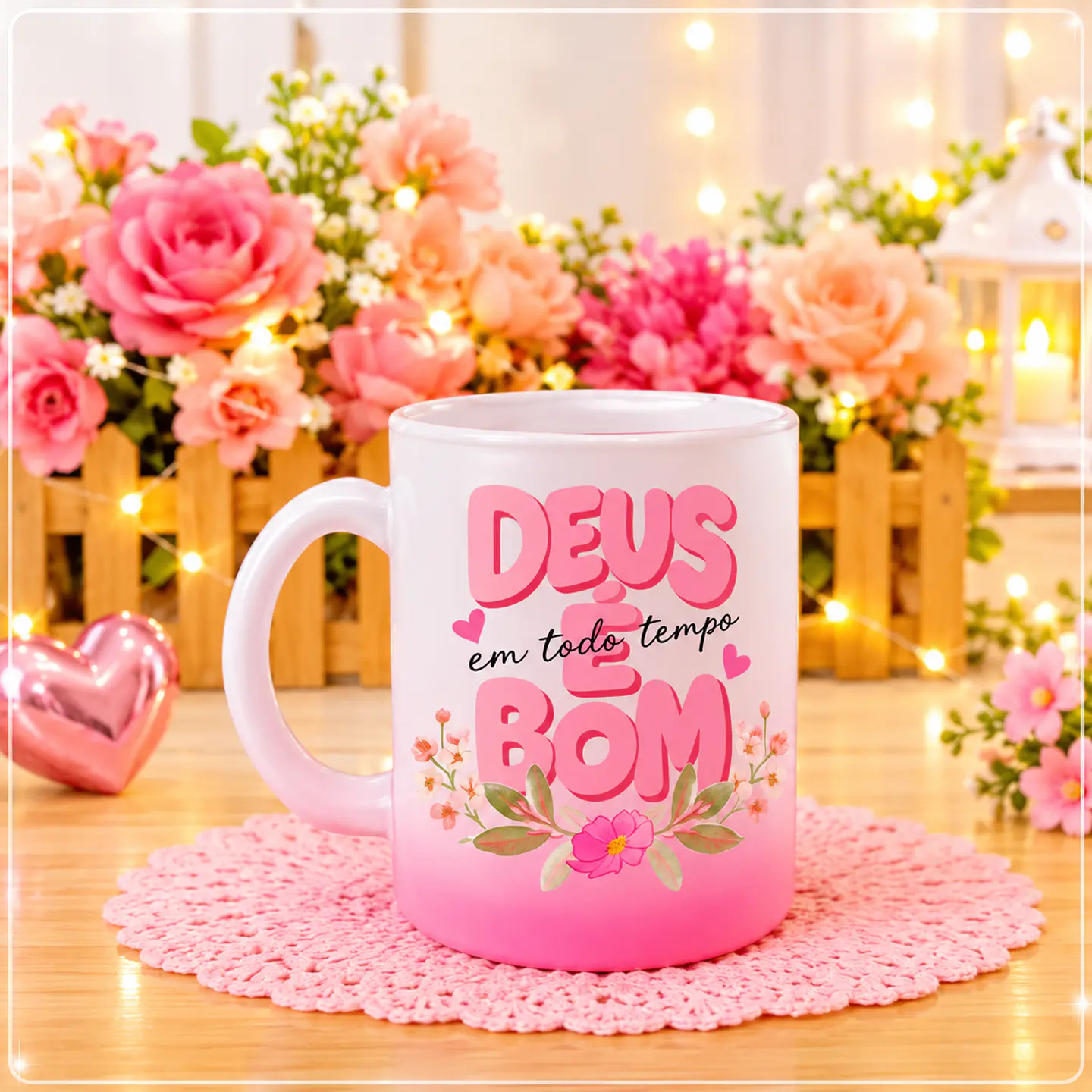Sublimação - Caneca Deus é Bom, Em Todo Tempo 1