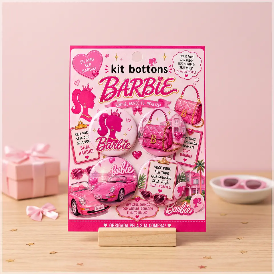 Arquivo de Corte Bottons Barbie - 1