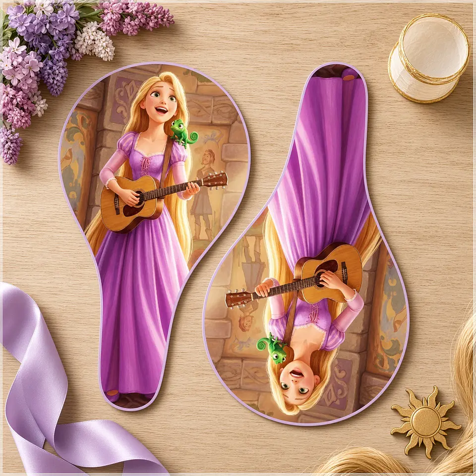 Arquivo de Corte Adesivo Raquete Enrolados Rapunzel 1