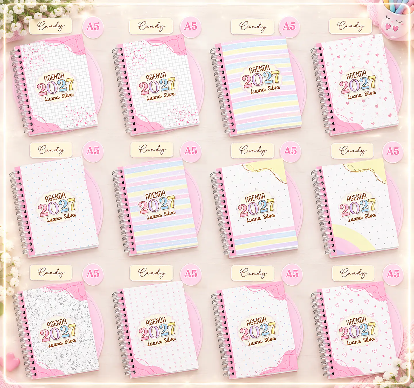 Encadernação - Agendas Candy Colors 27 1
