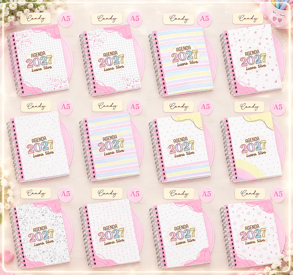 Encadernação - Agendas Candy Colors 27 1