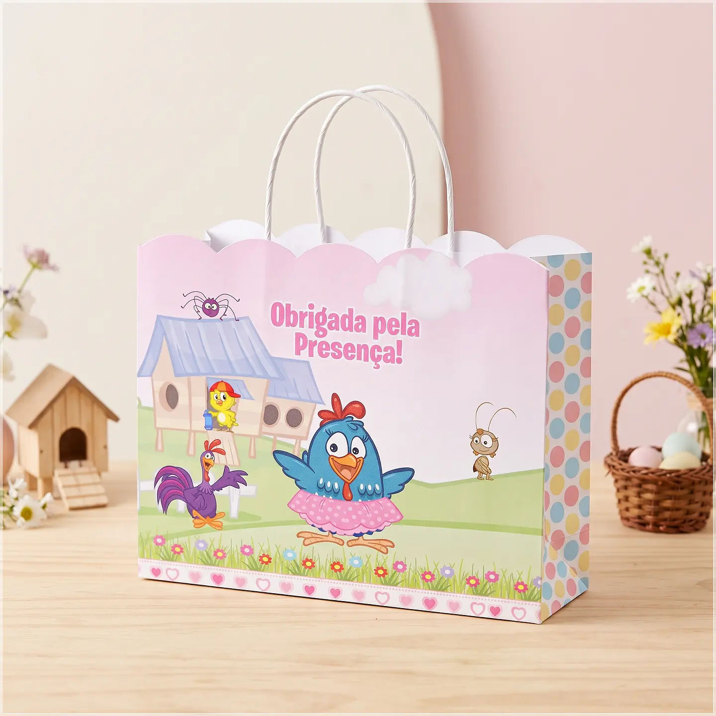 Arquivo de Corte Sacolinha Galinha Pintadinha Rosa 12 1