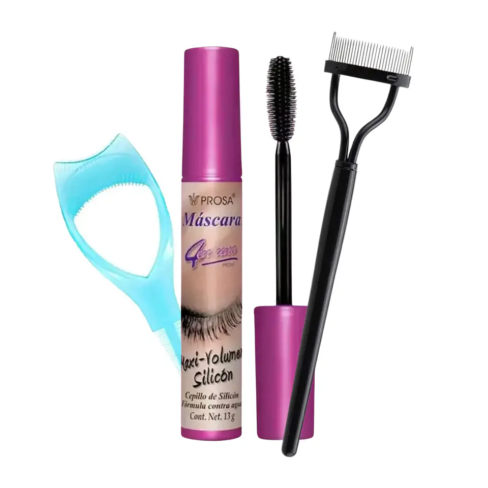 Pack Triple: Rímel Prosa Maxi-Volumen Silicon + Aplicador + Separador 1