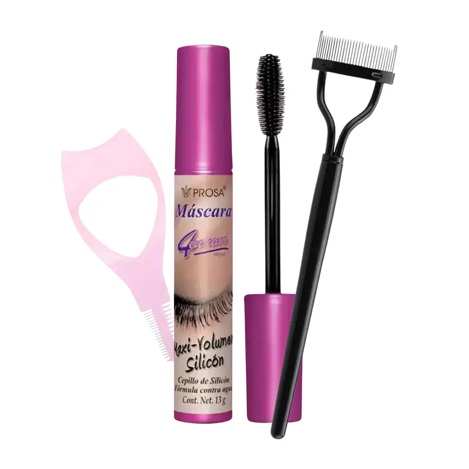 Pack Triple: Rímel Prosa Maxi-Volumen Silicon + Aplicador + Separador 2