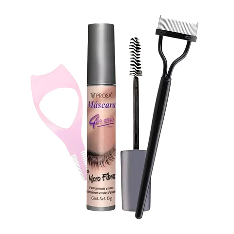 Pack Triple: Rímel Prosa Microfibras + Aplicador + Separador