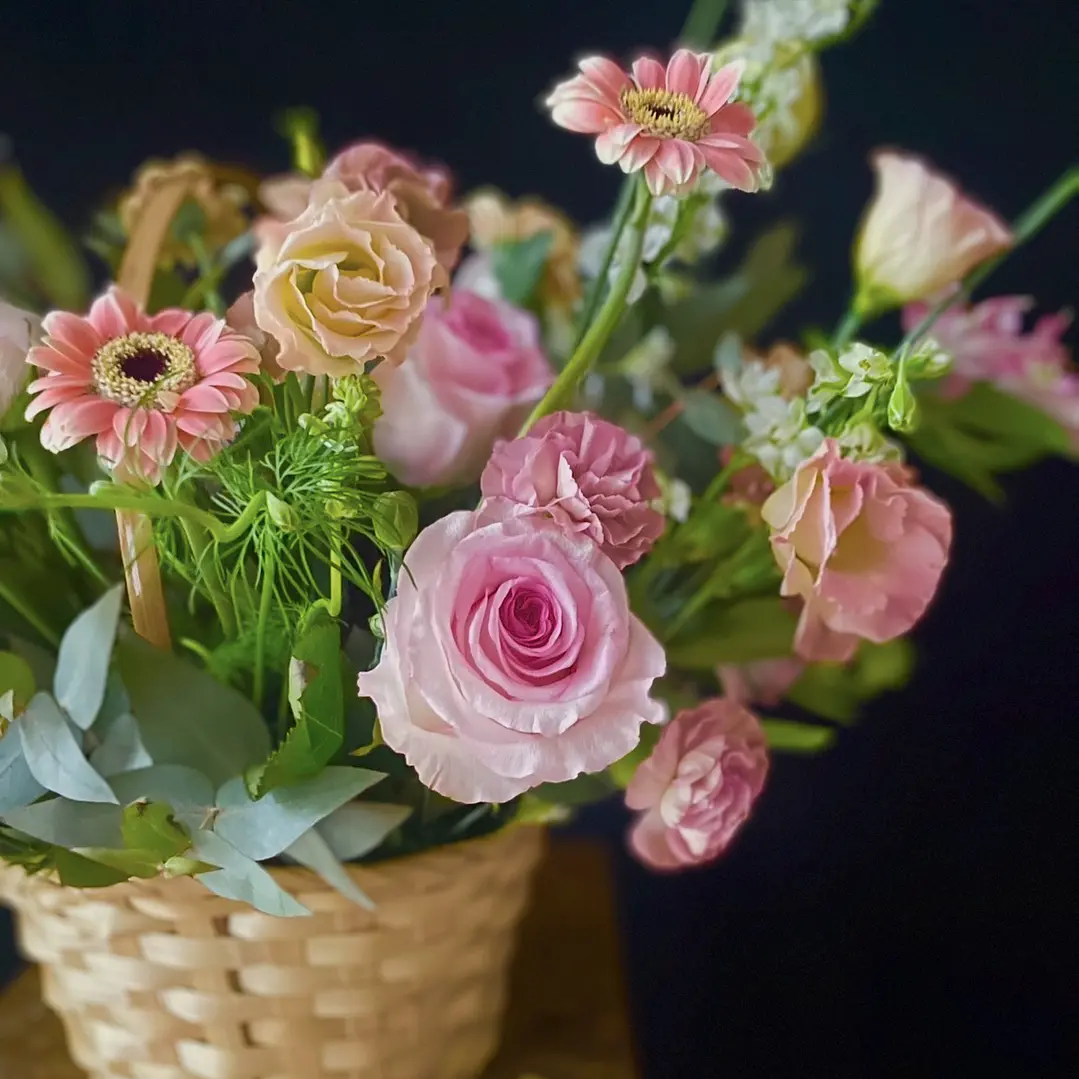 Canasto Ofelia / Paleta rosados y blanco 3