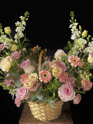 Canasto Ofelia / Paleta rosados y blanco