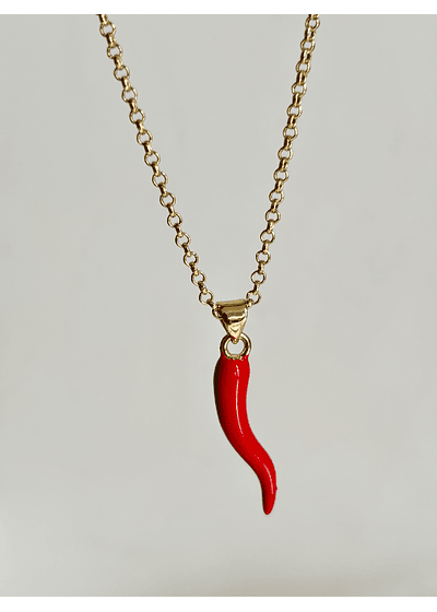 Collar cornicello rosso 