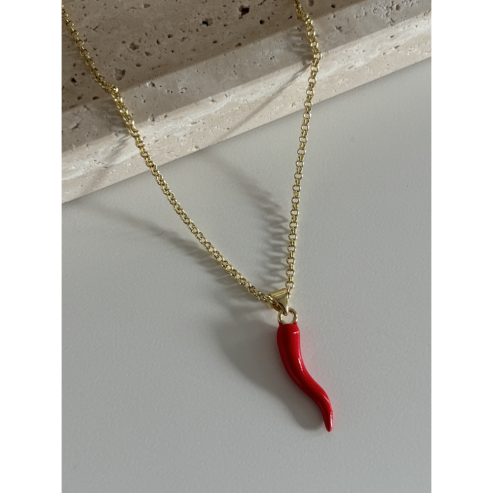 Collar cornicello rosso 