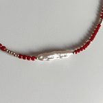 Choker Coral + Perla 