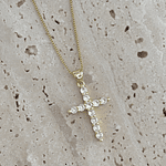 Collar Cruz M circones / Enchape Oro