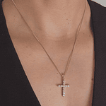 Collar Cruz M circones / Enchape Oro