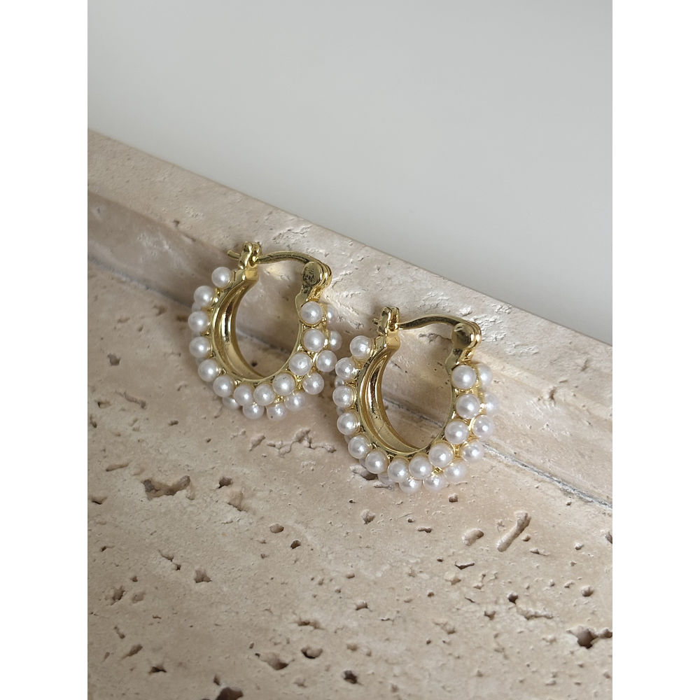 Argollas mini perlitas 