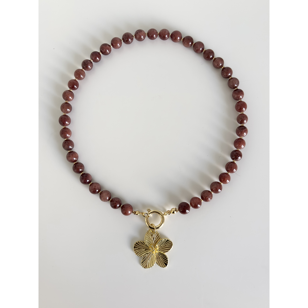 Collar Flor Sakura Jade 3 en 1 