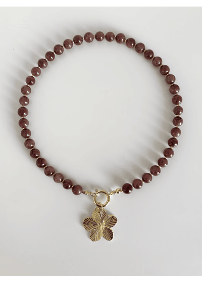 Collar Flor Sakura Jade 3 en 1 