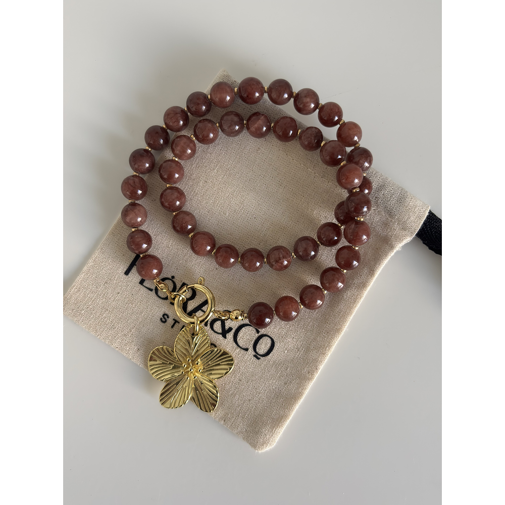 Collar Flor Sakura Jade 3 en 1 