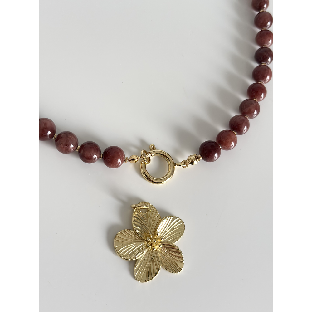 Collar Flor Sakura Jade 3 en 1 