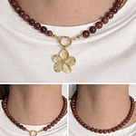 Collar Flor Sakura Jade 3 en 1 