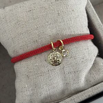 Pulsera roja San Benito+Mini cristal