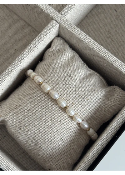 Pulsera perlas de río 