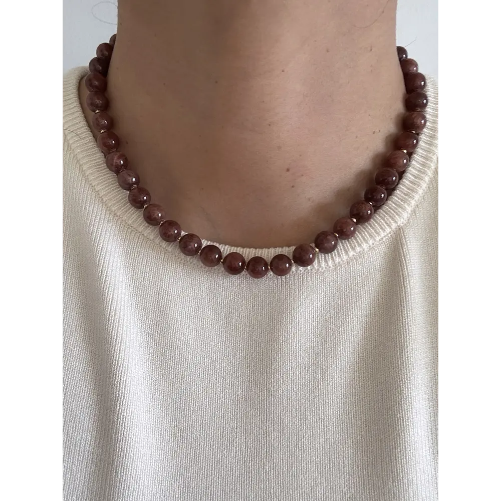 Collar Flor Sakura Jade 2 en 1 