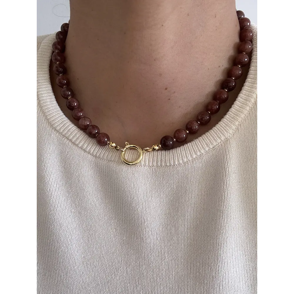 Collar Flor Sakura Jade 2 en 1 