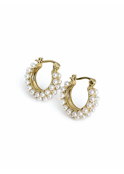 Argollas mini perlitas 
