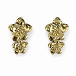 Aros Hibis Doble Flor / Enchape Oro