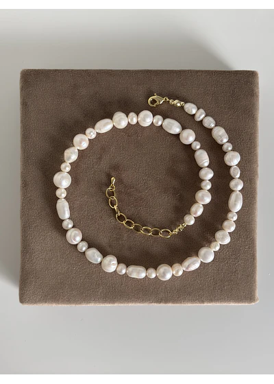 Collar mix de perlas de río