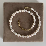 Collar mix de perlas de río